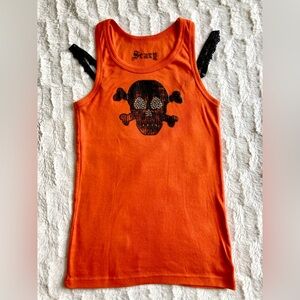 Women’s Vintage Black Skull Tank Top (Large)